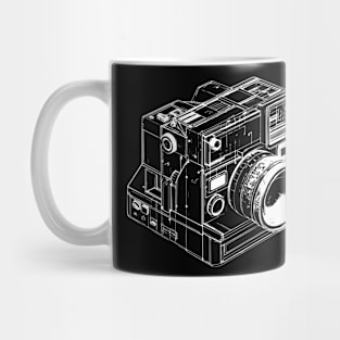 oldschool camera wireframe design Mug